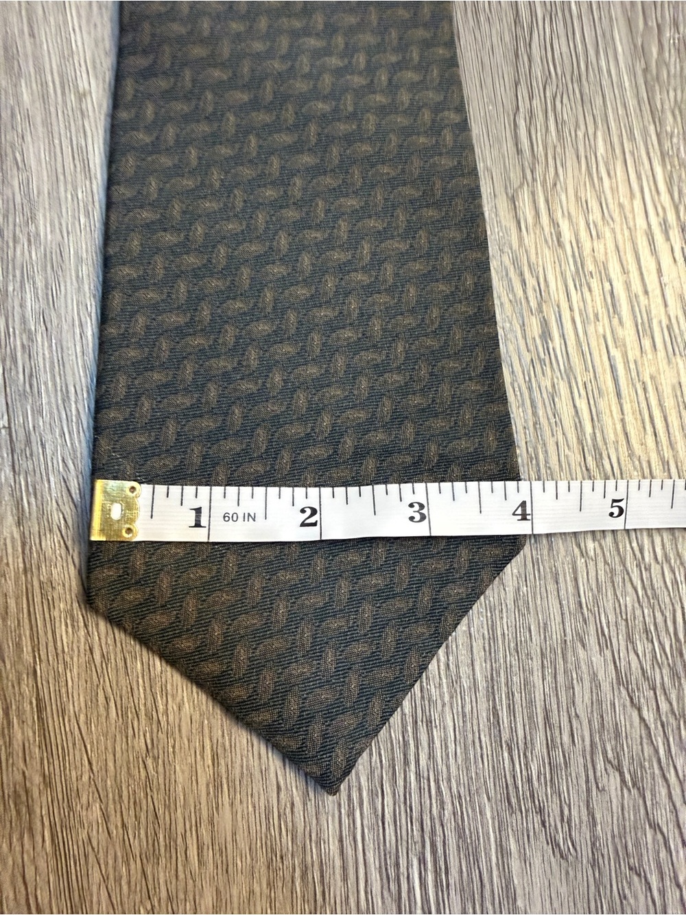 Italianissimo 100% Silk Tie Classic Basketweave Pattern Italian Neck Tie Mossy - Picture 7 of 11